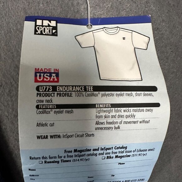 Vtg Insport Mens XL Navy Blue Short Sleeve Endurance Tee Coolmax Polyester - Picture 6 of 9